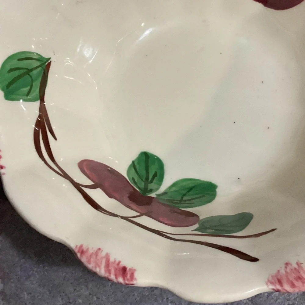 Decorative Cream and Red Fruit Bowl